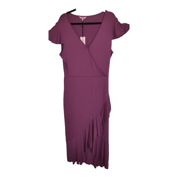 NWT Juicy Couture Tshirt Maxi Dress Sz L Lagenlook Ruffles Twilight Pink - Picture 1 of 13